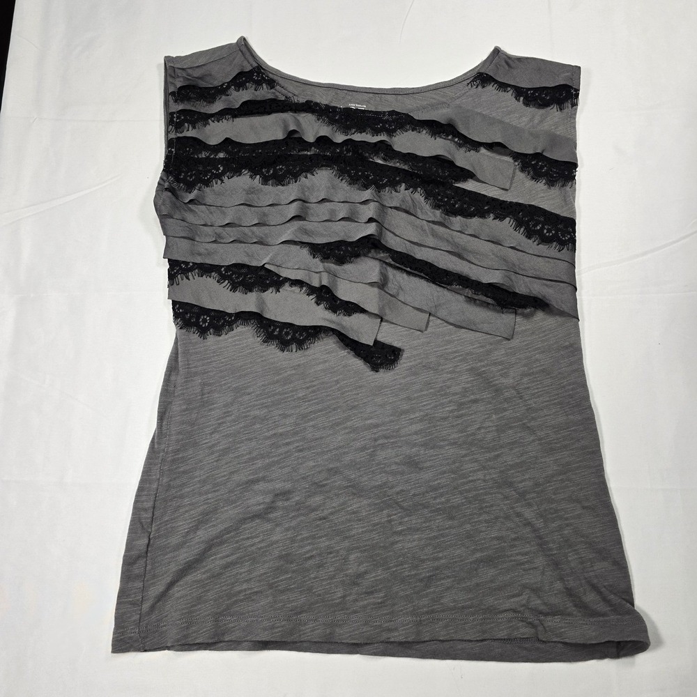 Ann‎ Taylor LOFT Petites Ruffle Lace Trim Sleeveless Top Career Women's SP